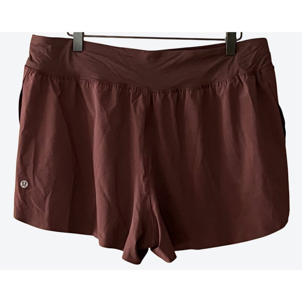Lululemon Women's XL Burgundy Fast Free High Rise Classic Fit Split Shorts  33" - Picture 2 of 5
